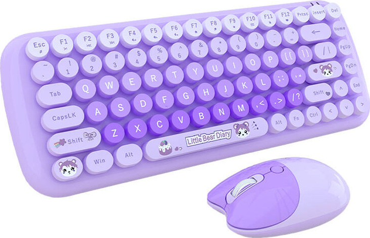 Sada MOFII Candy New 2,4G bezdrátová klávesnice + myš (fialová) anglická