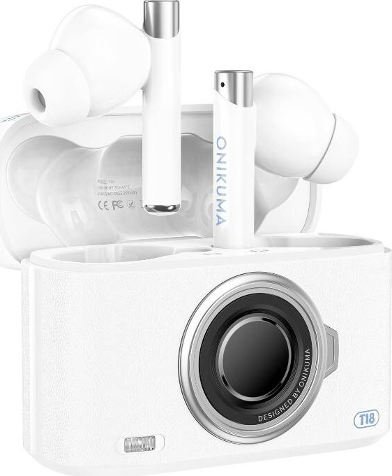 ONIKUMA T18 Bluetooth sluchátka do uší, bílé