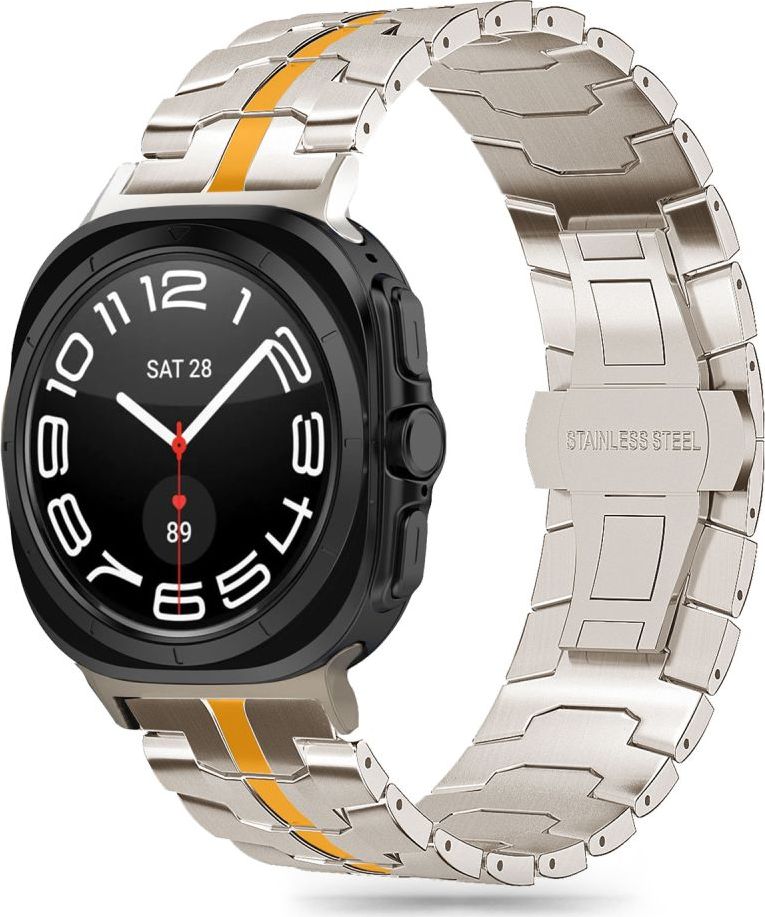 TECH-PROTECT STAINLESS LINE SAMSUNG GALAXY WATCH ULTRA 2024 / 2025 (47 MM) TITANIUM/ORANGE