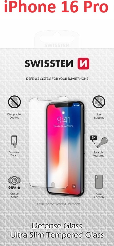 OCHRANNÉ TEMPEROVANÉ SKLO SWISSTEN PRO APPLE IPHONE 16 PRO RE 2.5D