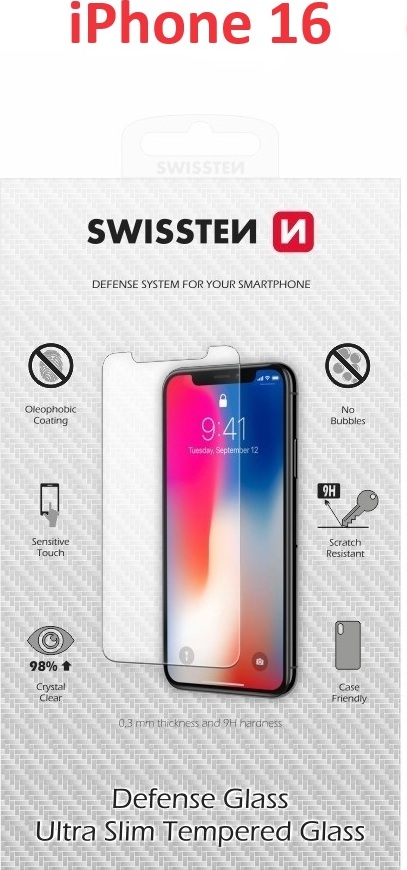 OCHRANNÉ TEMPEROVANÉ SKLO SWISSTEN PRO APPLE IPHONE 16 RE 2.5D