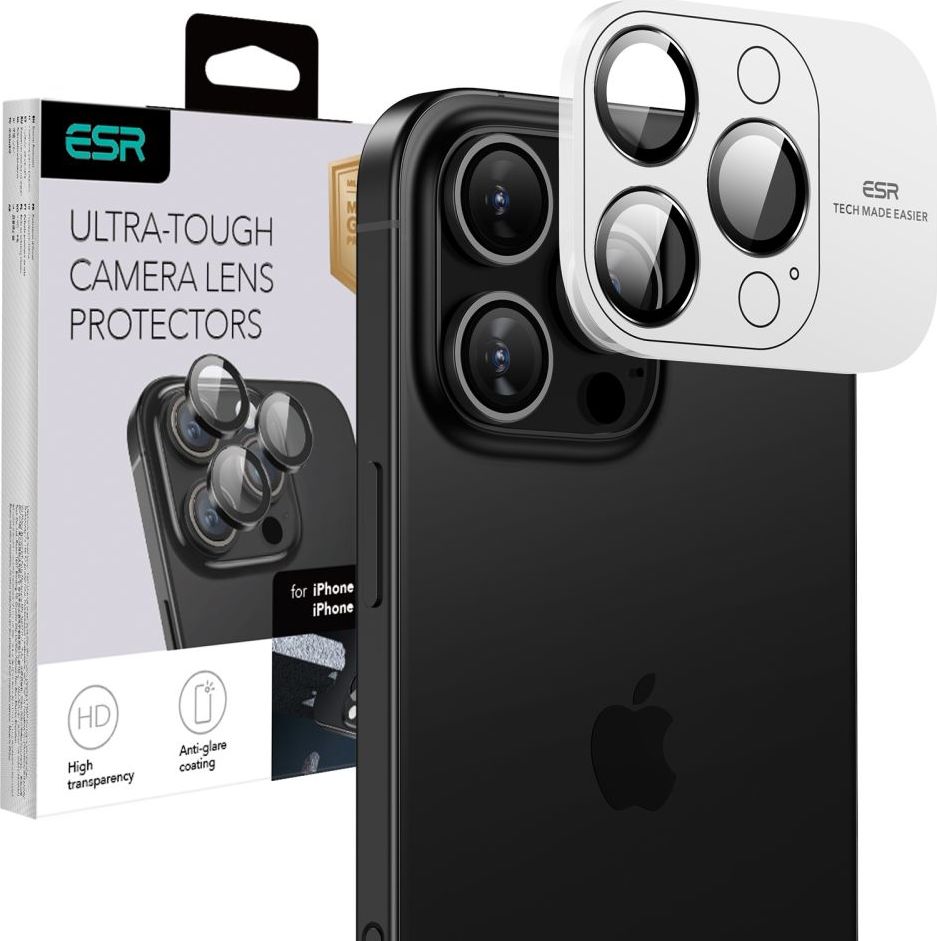 Ochranné sklo čočky objektivu ESR ARMORITE CAMERA PROTECTOR IPHONE 16 PRO / 16 PRO MAX BLACK
