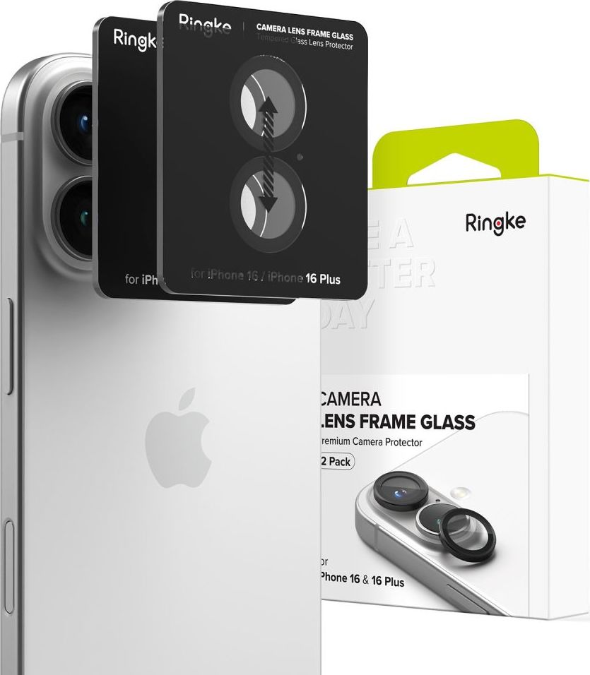 Ochranné sklo čočky objektivu RINGKE CAMERA FRAME PROTECTOR 2-PACK IPHONE 16 / 16 PLUS BLACK