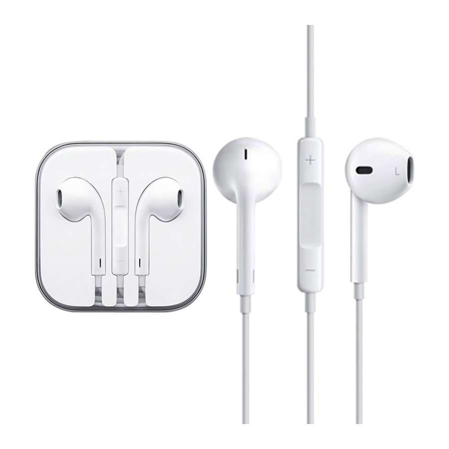 Neoriginální sluchátka s mikrofonem a dálkovým ovládáním pro Apple zařízení - bílá