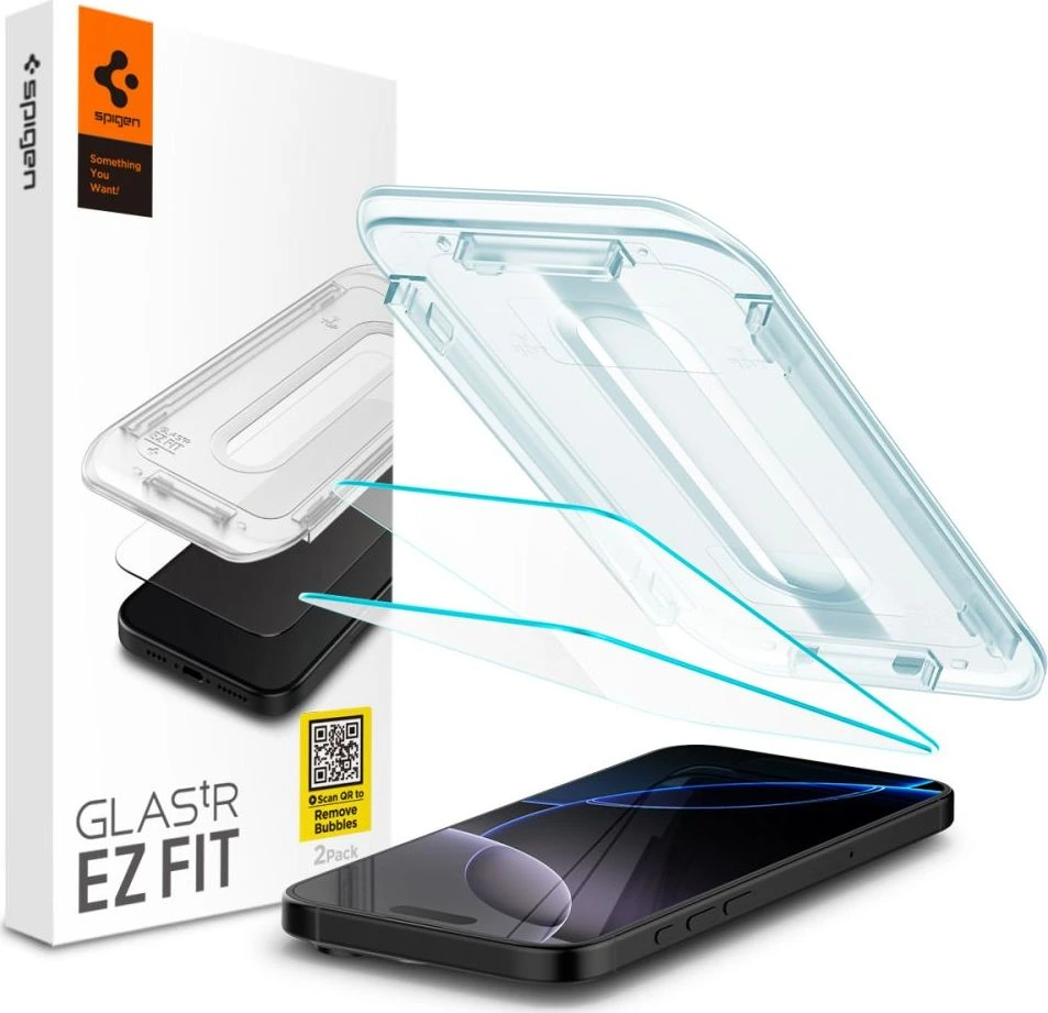Tvrzené sklo SPIGEN GLAS.TR ”EZ FIT AC” 2-PACK IPHONE 16 PRO / 17 / 17 PRO CLEAR
