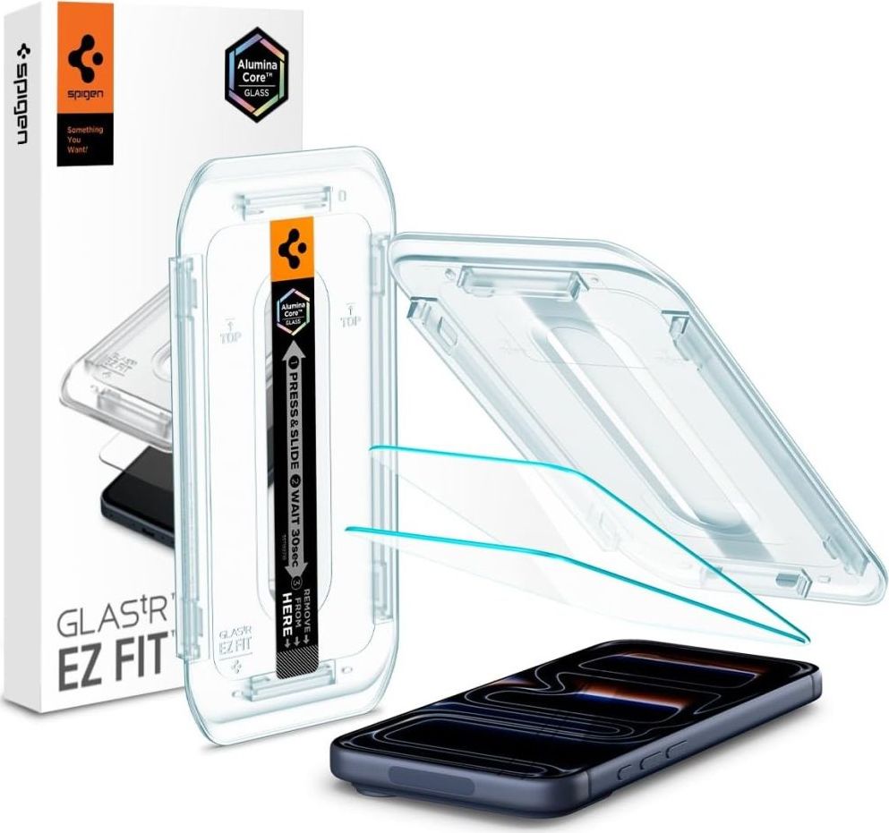 Levně Tvrzené sklo SPIGEN GLAS.TR ”EZ FIT AC” 2-PACK IPHONE 16 PRO / 17 / 17 PRO CLEAR