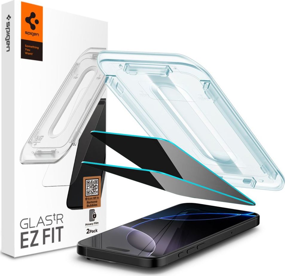 SKLO ZATMAVUJÍCÍ SPIGEN GLAS.TR ”EZ FIT” 2-PACK IPHONE 16 PRO PRIVACY