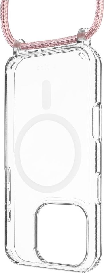 Pouzdro FIXED MagPure Neck s růžovou šňůrkou na krk pro Apple iPhone 16 Pro