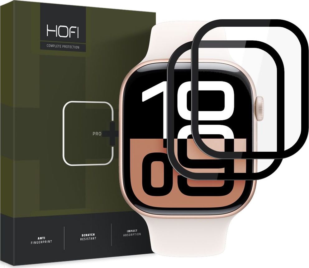 Hybridní sklo HOFI HYBRID PRO+ 2-PACK APPLE WATCH 10 (42 MM) BLACK