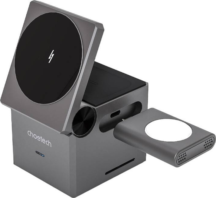Choetech T632-F 3v1 15W indukční (bezdrátová) nabíječka pro iPhone, Apple Watch a AirPods (černá)