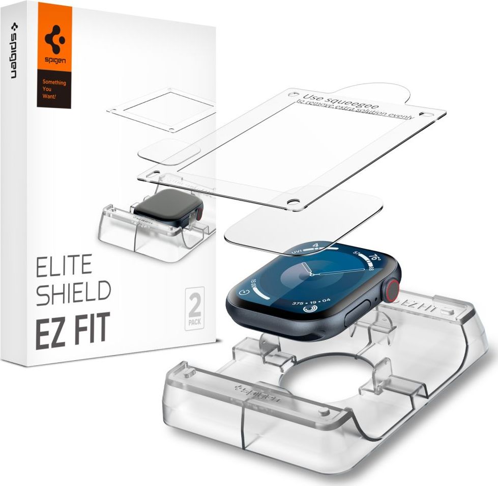 Hydrogelová fólie SPIGEN ELITE SHIELD ”EZ FIT” 2-PACK APPLE WATCH 10 (46 MM) CLEAR