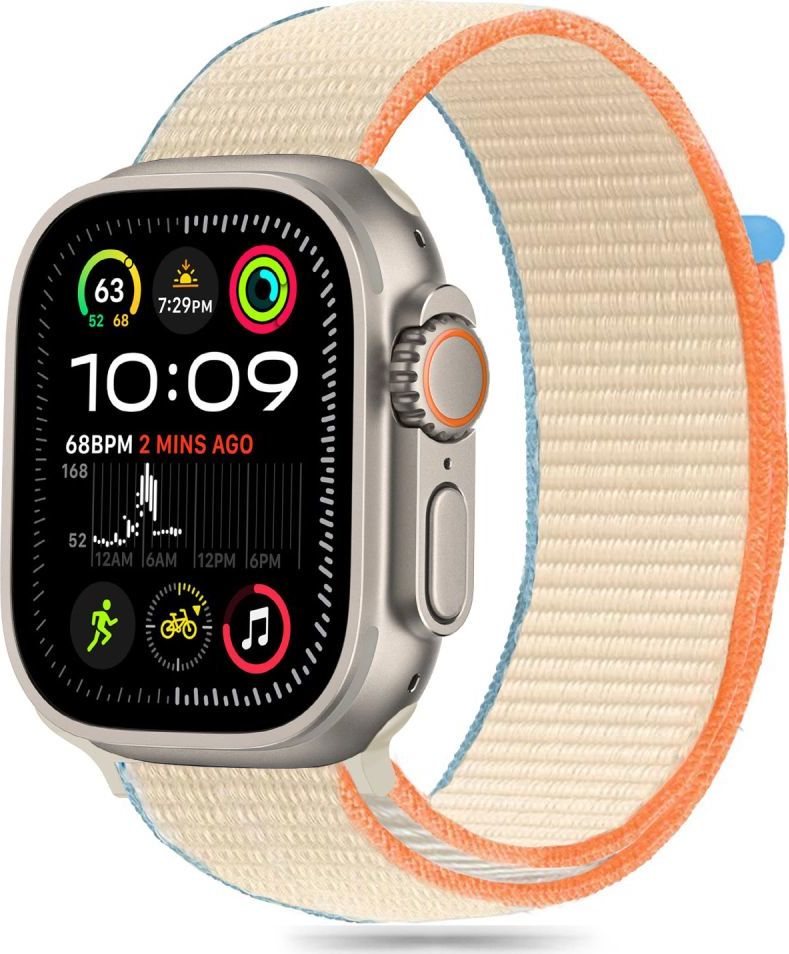 TECH-PROTECT ŘEMÍNEK NYLON APPLE WATCH 6 / 7 / 8 / 9 / 10 / SE / ULTRA 1 / 2 (44 / 45 / 46 / 49 MM) CREAM