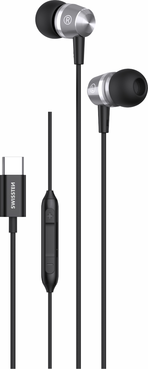 USB-C SLUCHÁTKA SWISSTEN METALLIC ČERNÁ