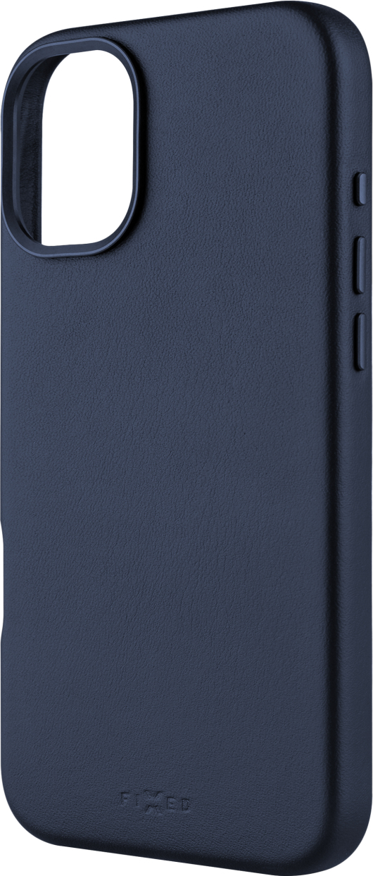 Levně Kožený zadní kryt FIXED MagLeather s podporou MagSafe pro Apple iPhone 16 Plus, modrý