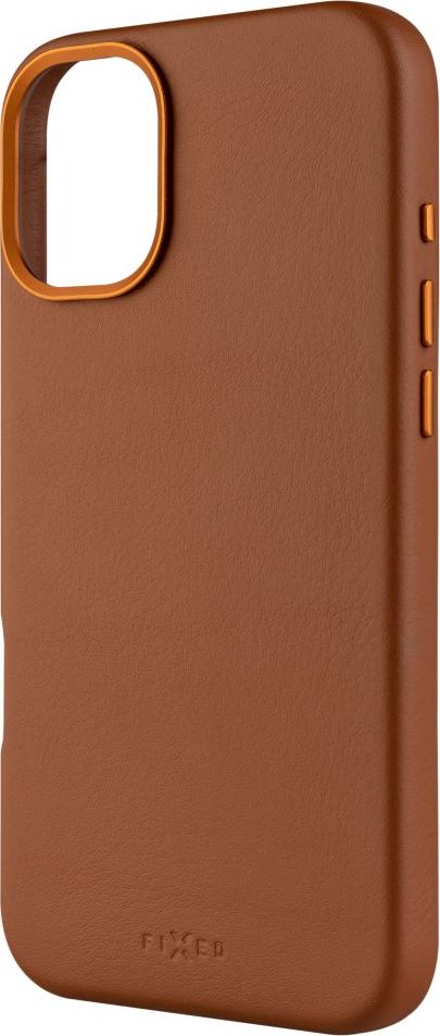 Kožený zadní kryt FIXED MagLeather s podporou MagSafe pro Apple iPhone 16 Plus, hnědý