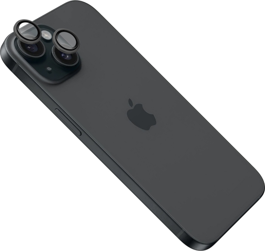 Ochranná skla čoček fotoaparátů FIXED Camera Glass pro Apple iPhone 16/16 Plus, černá