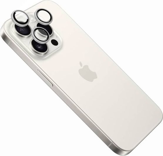 Ochranná skla čoček fotoaparátů FIXED Camera Glass pro Apple iPhone 16 Pro/16 Pro Max, stříbrná