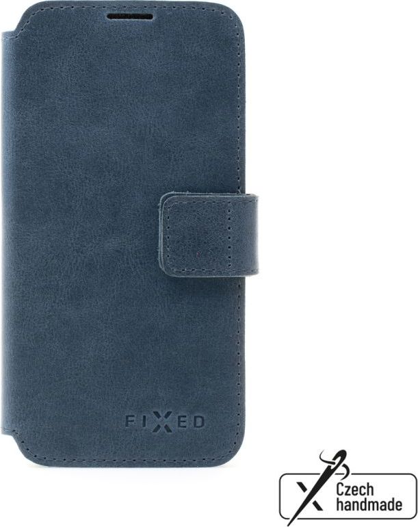 Kožené pouzdro typu kniha FIXED ProFit pro Apple iPhone 16 Pro Max, modré