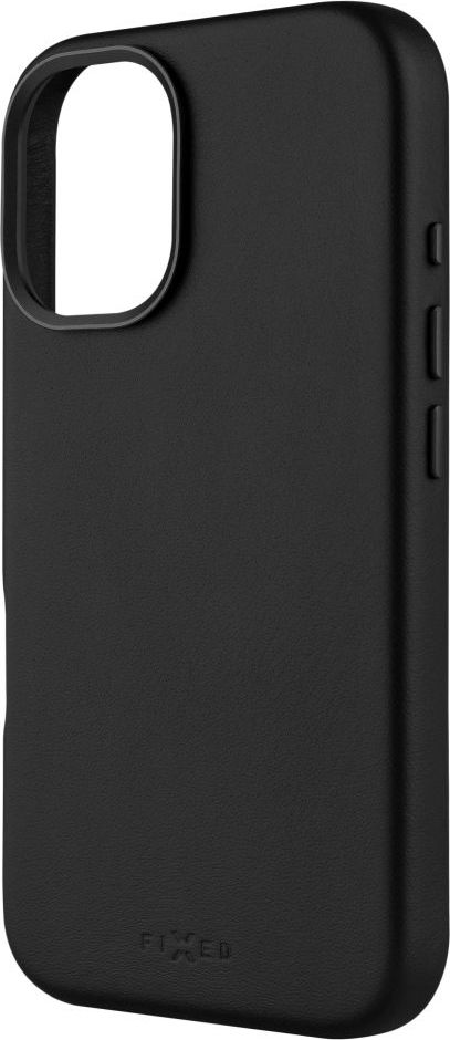 Kožený zadní kryt FIXED MagLeather s podporou MagSafe pro Apple iPhone 16, černý