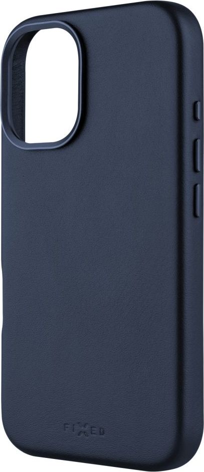 Kožený zadní kryt FIXED MagLeather s podporou MagSafe pro Apple iPhone 16, modrý
