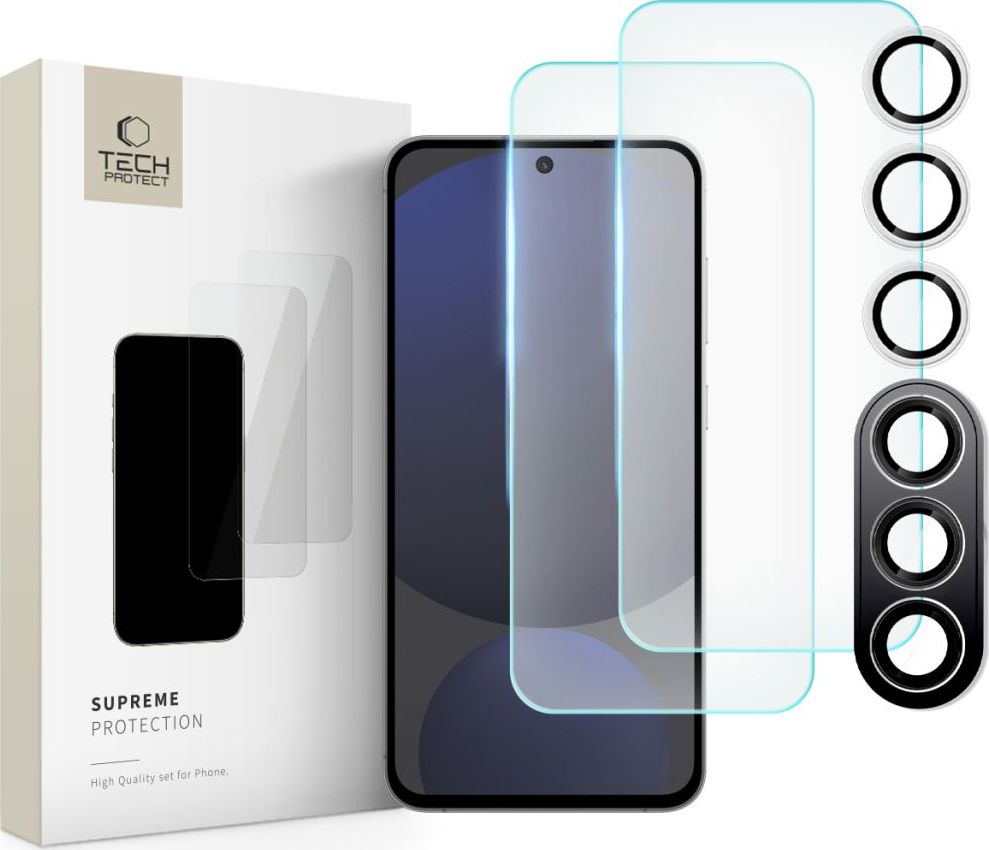 Tvrzené sklo TECH-PROTECT SUPREME SET 3-PACK GALAXY S24 FE CLEAR