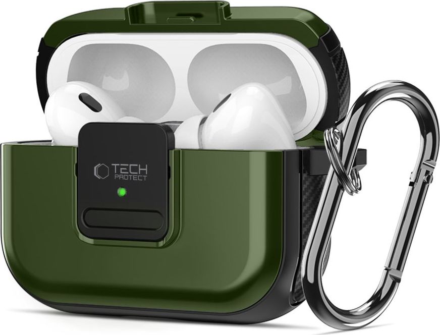 TECH-PROTECT DEFENDER HOOK MAGSAFE APPLE AIRPODS PRO 1 / 2 OLIVE GREEN