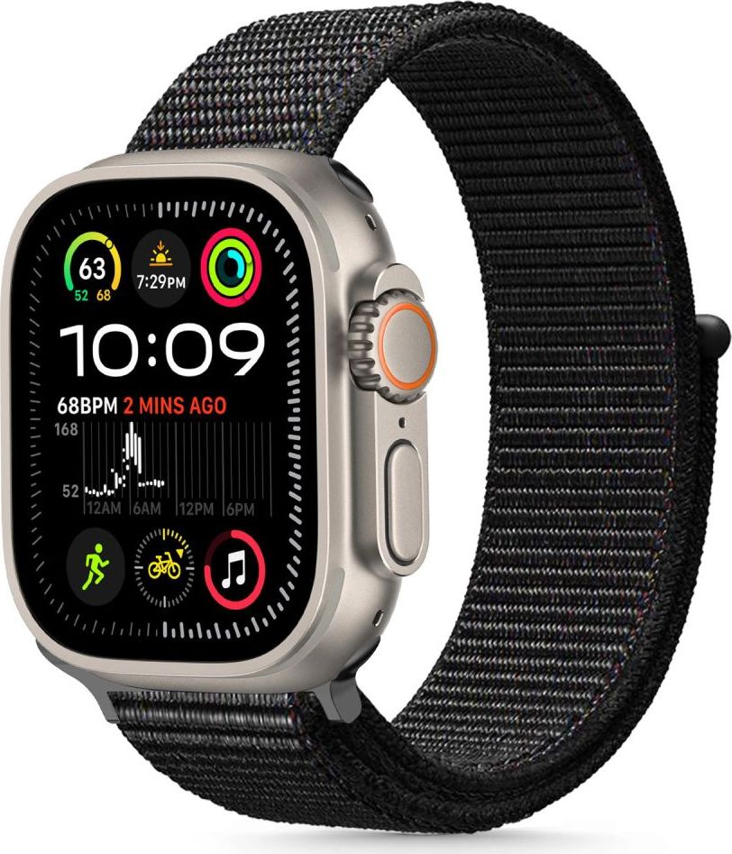 TECH-PROTECT ŘEMÍNEK NYLON APPLE WATCH 6 / 7 / 8 / 9 / 10 / SE / ULTRA 1 / 2 (44 / 45 / 46 / 49 MM) BLACK