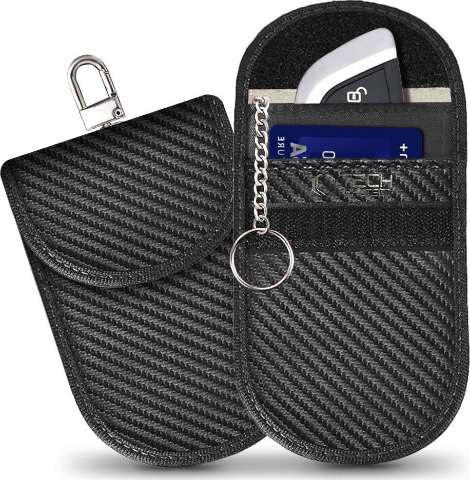 Faradayova klec TECH-PROTECT KLR100 POUCH KEYLESS RFID SIGNAL BLOCKER CASE CARBON