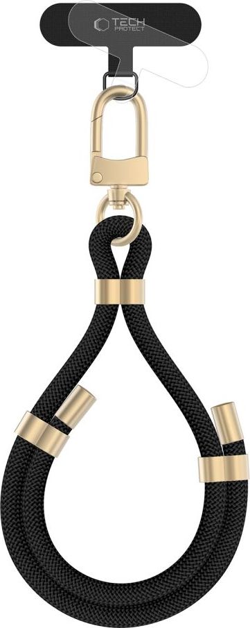 Šňůrka / Popruh na telefon TECH-PROTECT C4S ROPE WRIST STRAP BLACK/GOLD