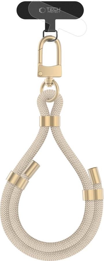 Šňůrka / Popruh na telefon TECH-PROTECT C4S ROPE WRIST STRAP BEIGE/GOLD