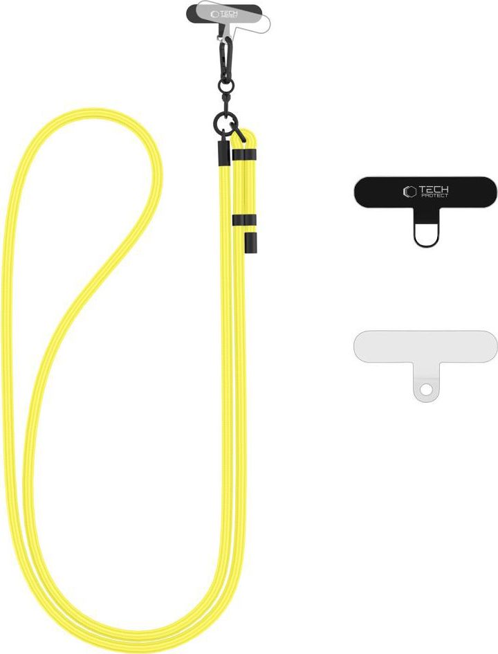 Šňůrka / Popruh na telefon TECH-PROTECT C1S ROPE CROSSBODY STRAP NEON YELLOW/BLACK