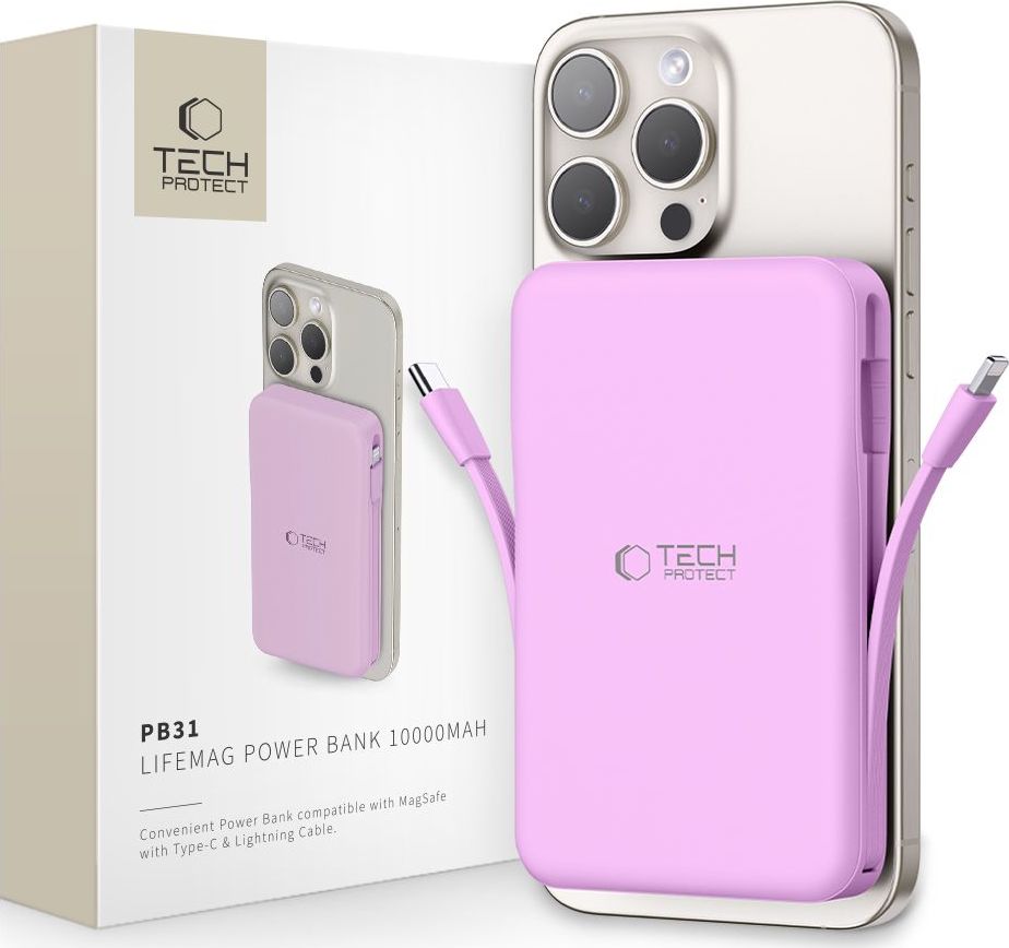 TECH-PROTECT PB31 LIFEMAG MAGSAFE POWER BANK 10000MAH LAVENDER