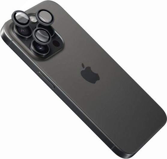 Ochranná skla čoček fotoaparátů FIXED Camera Glass pro Apple iPhone 16 Pro/16 Pro Max, černá