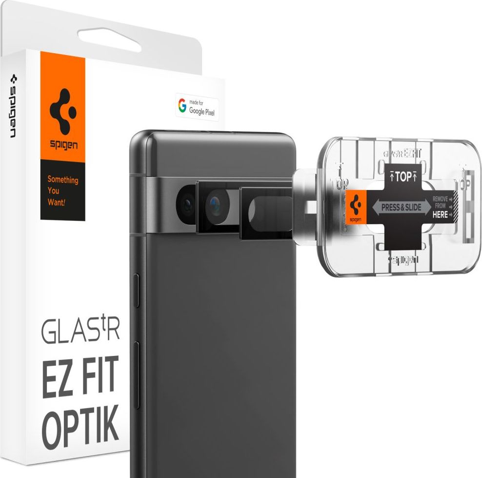 Ochranné sklo na čočku fotoaparátu SPIGEN OPTIK.TR ”EZ FIT” CAMERA PROTECTOR 2-PACK GOOGLE PIXEL 7A BLACK