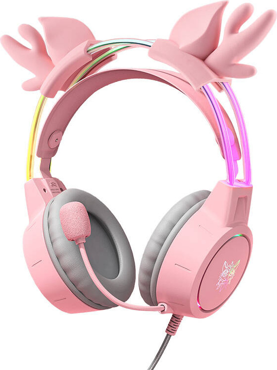 Herní sluchátka ONIKUMA X15Pro Pink/Deer Horns