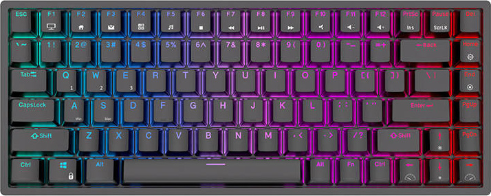 Bezdrátová mechanická klávesnice Royal Kludge RK84 RGB, červené spínače (černá) anglická
