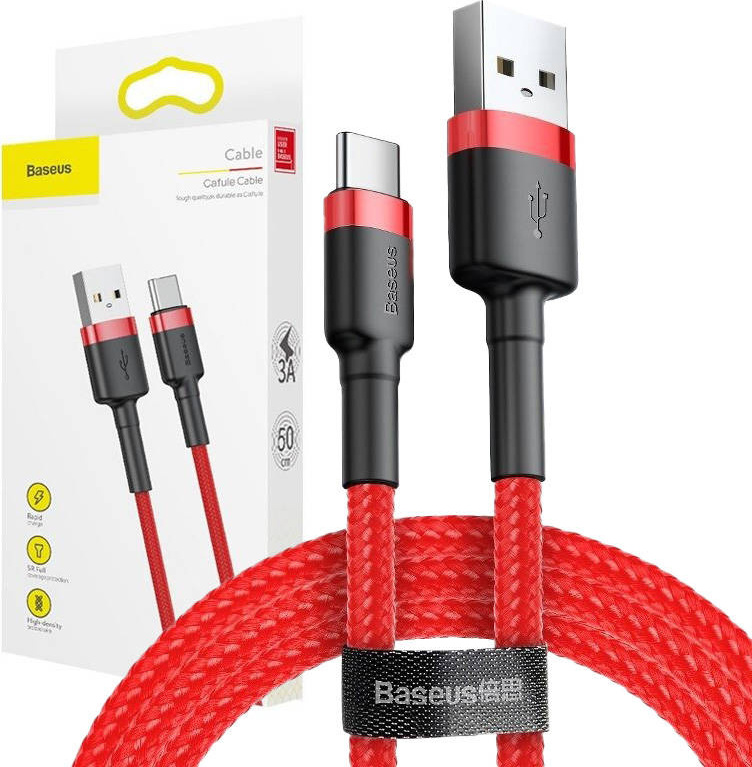 Baseus Cafule USB-C kabel 2A 3m - červený