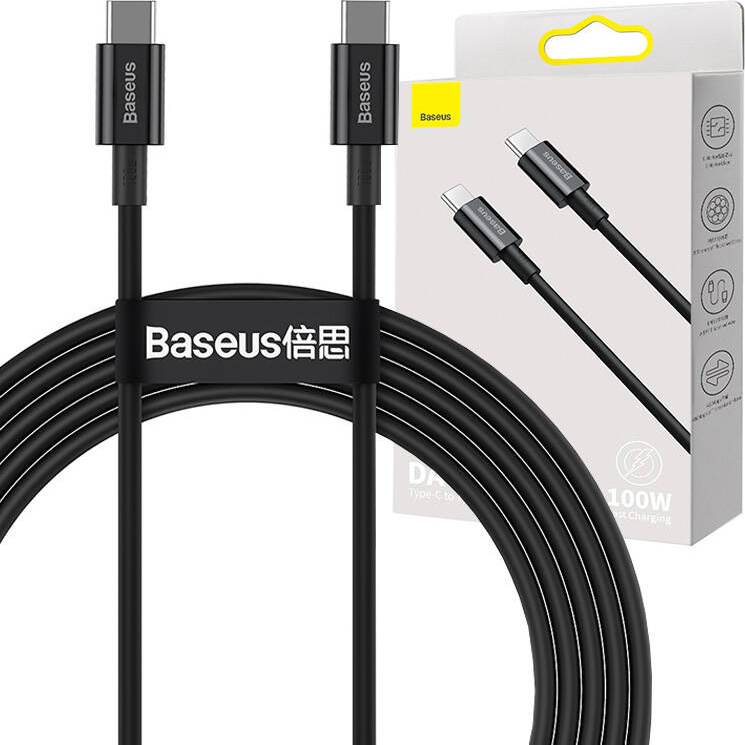 Baseus CATYS-B01 USB-C - USB-C PD QC FCP cable 100W 5A 480Mb/s 1m - black