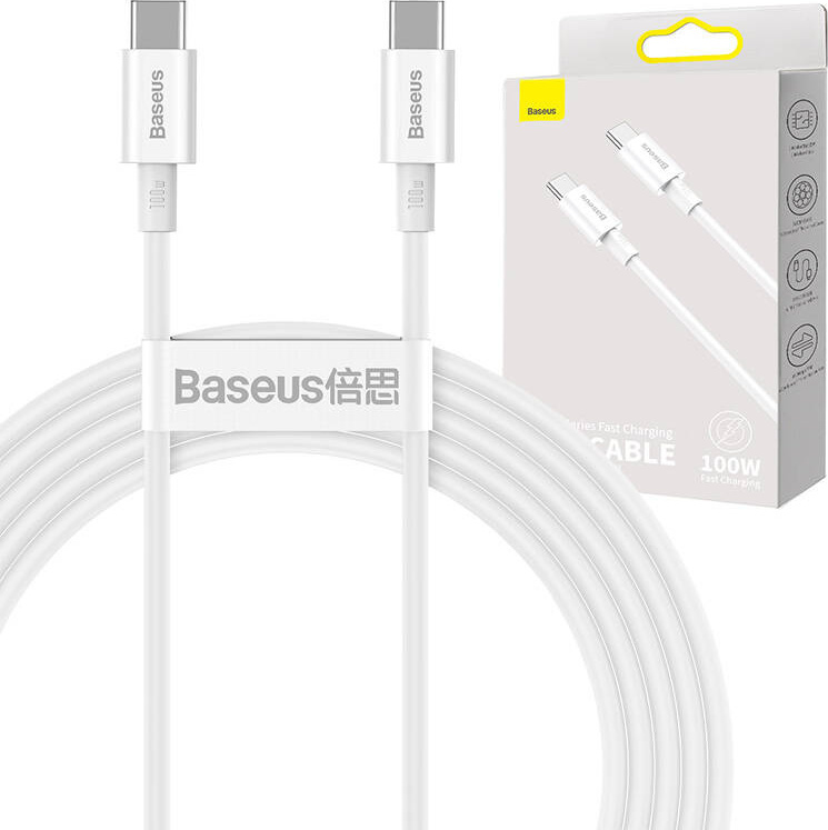 Baseus CATYS-C02 Superior Fast Charging Datový Kabel USB-C - USB-C 100W 2m White