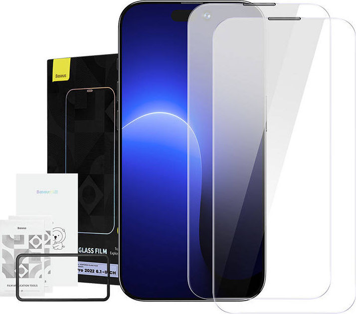 Baseus Crystal Tvrzené sklo odolné proti prachu 0,3 mm pro iPhone 14 Pro (2 ks)