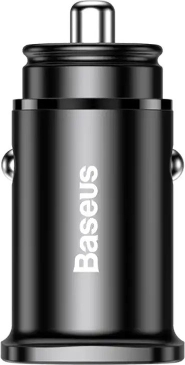 Baseus Square Metal Series Nabíječka do Auta USB-C/USB-A 30W Black