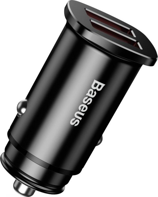 BASEUS MINI QC3.0 2-PORT USB CAR CHARGER BLACK