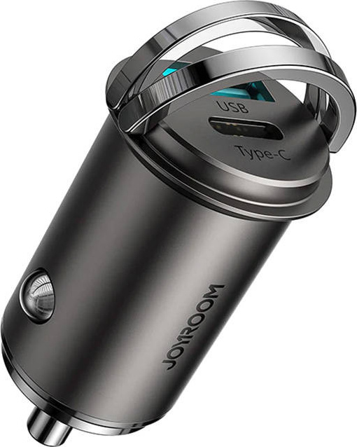 Joyroom fast car charger USB Type C / USB 45 W 5 A Power Delivery Quick Charge 3.0 AFC SCP gray (C-A35)
