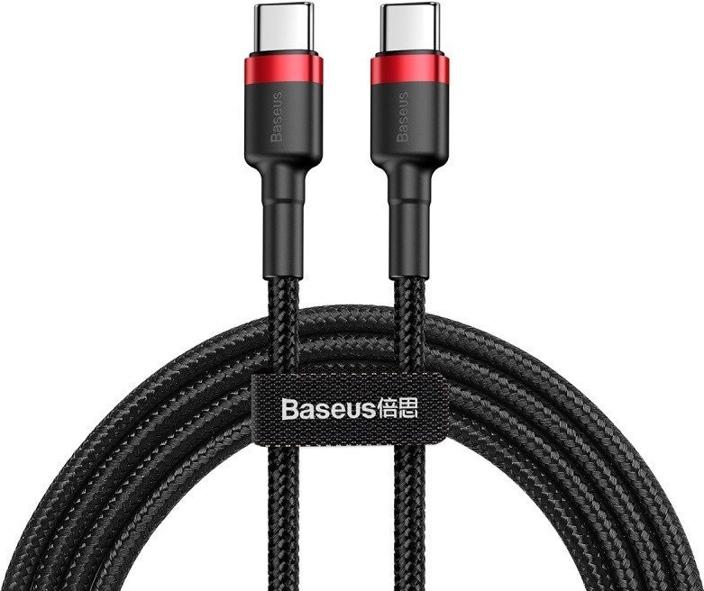Baseus CATKLF-G91 USB-C - USB-C PD QC cable 60W 3A 480Mb/s 1m - black and red