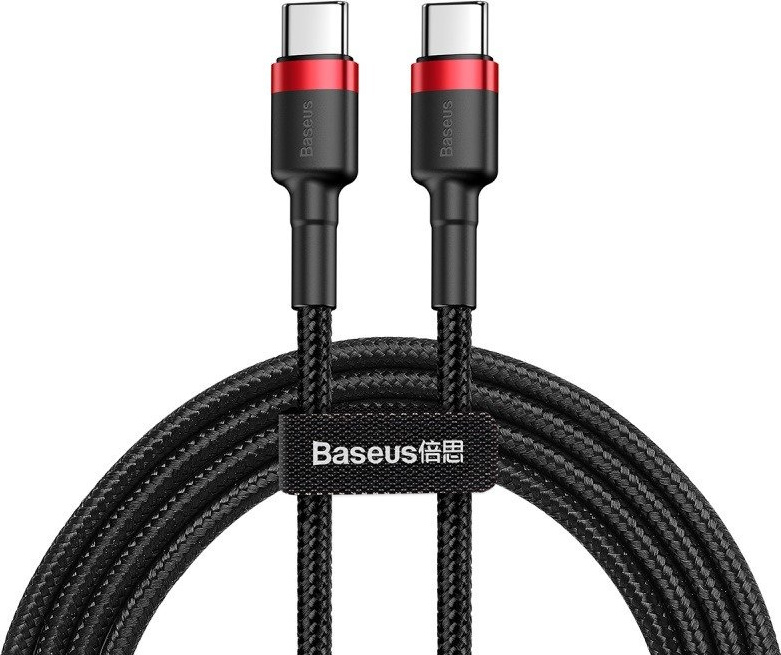 Baseus Cafule Flash Charging Datový Kabel USB-C - USB-C 60W 2m Red/Black