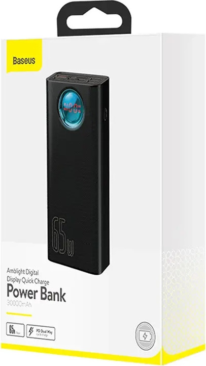 Baseus PPLG000101 Amblight Digital Display Powerbanka 30000mAh 65W Black