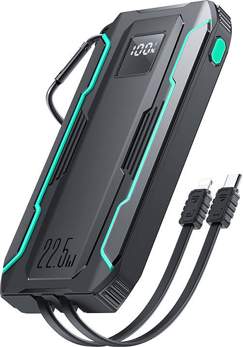 Powerbanka Joyroom JR-L017 10000 mAh, 22,5 W, s kabelem Lightning + USB-C (černá)