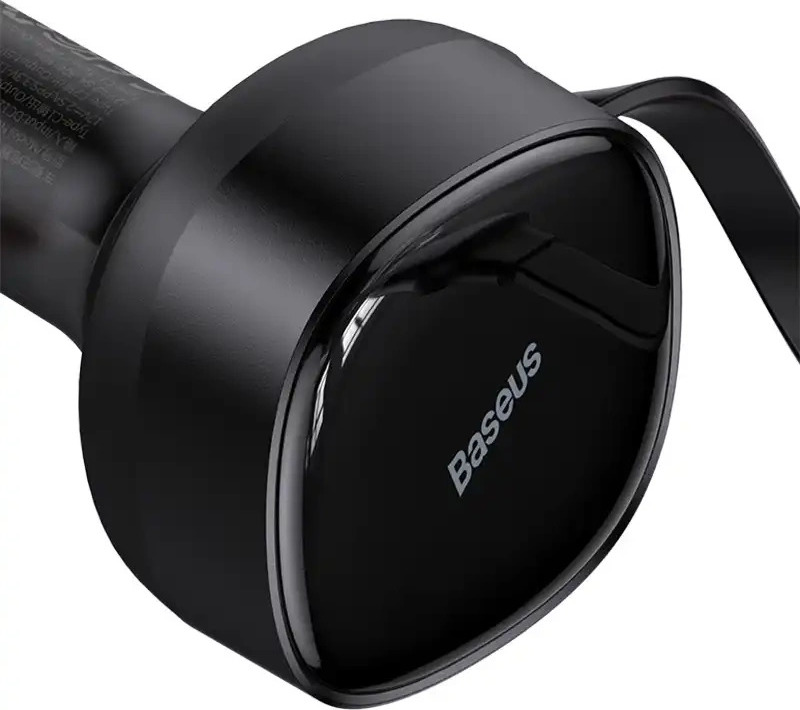 Baseus car charger Enjoyment Retractable 2w1 30W black with cable 2x USB-C
