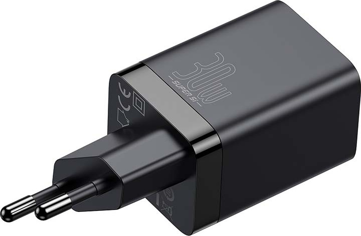 Baseus CCSUPP-E01 Super Si Quick Nabíječka USB + USB-C 30W Black