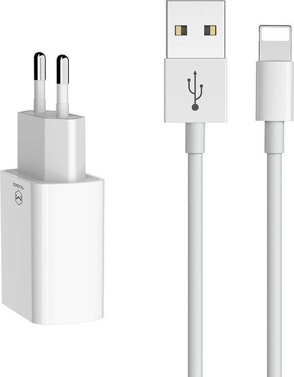 Duální USB nabíječka Mcdodo CH-6720 (EU) Lightning 1m Cestovní sada (bílá)